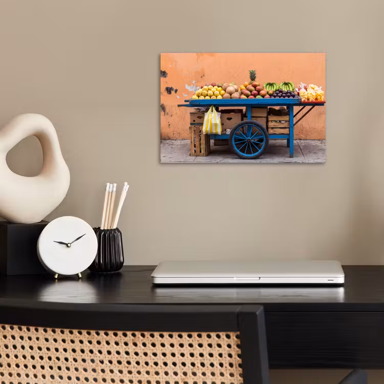 Poster - Fruit - Cart - Street - Fruit - Kar - Straat poster papier klein
