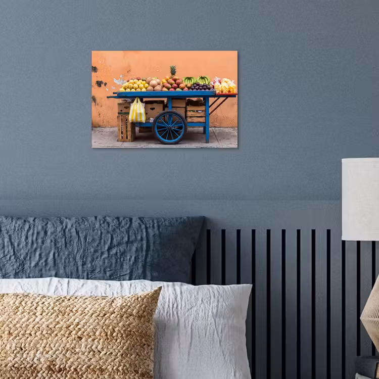 Poster - Fruit - Cart - Street - Fruit - Kar - Straat poster papier klein