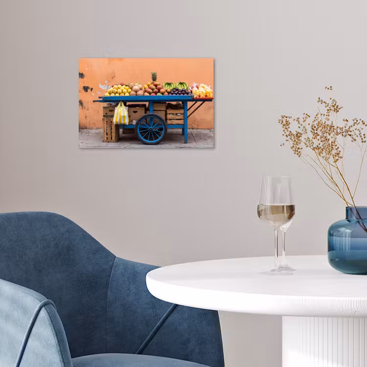 Poster - Fruit - Cart - Street - Fruit - Kar - Straat poster papier klein