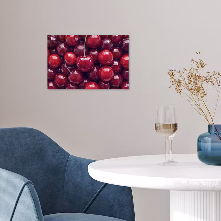 Fruit - Kersen - Eten - Modern - Rood poster papier klein -sfeer3