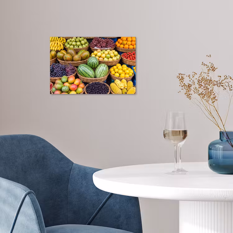 Poster - Fruit - Market - Colorful - Fruit - Markt - Kleurrijk poster papier klein