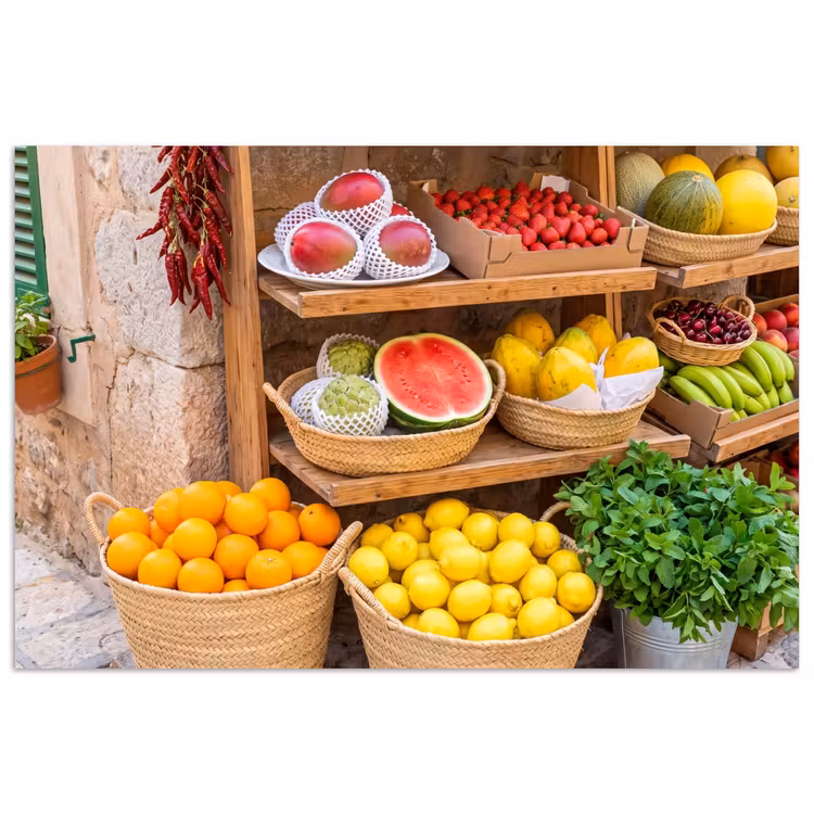 Poster - Fruit - Market - Fresh - Fruit - Markt - Vers poster papier klein