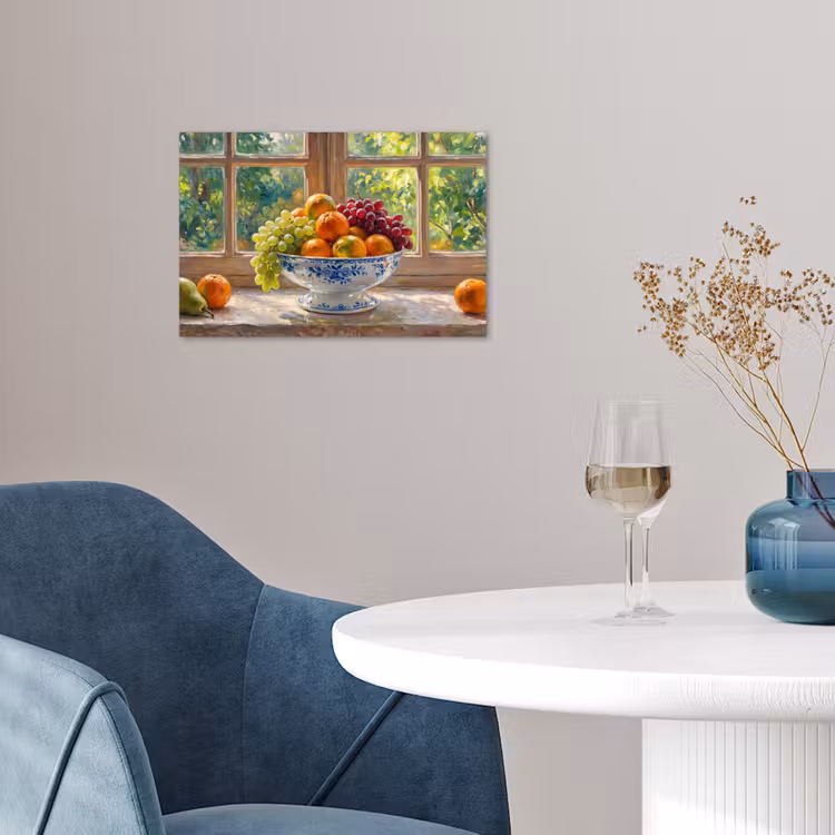 Poster - Fruit - Windowsill - Nature - Fruit - Vensterbank - Natuur poster papier klein