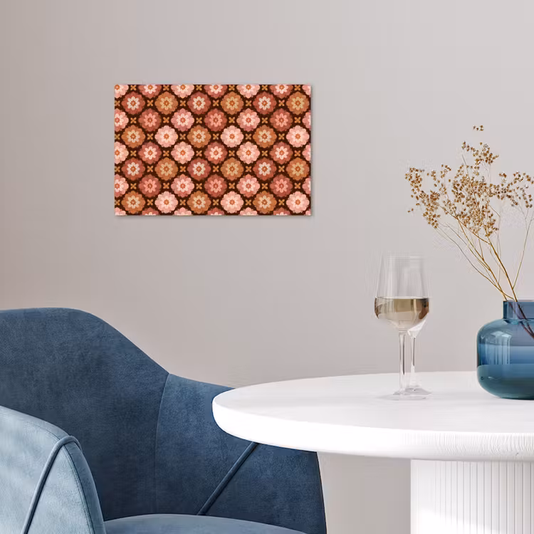 Geometrisch - Bloemen - Kleurrijk poster papier klein 62 -sfeer3