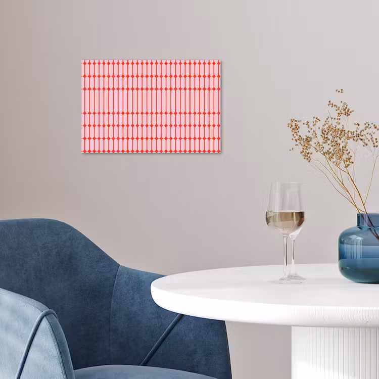 Geometrisch - Minimalistisch - Rood - Roze poster papier klein 62 -sfeer3