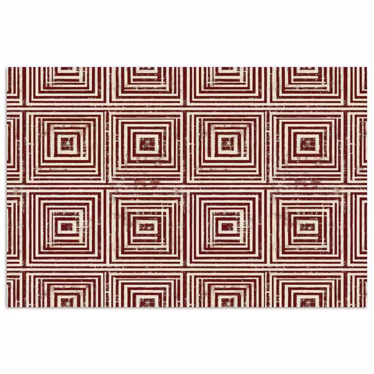 Geometrisch - Patroon - Rood poster papier klein 62 -3d