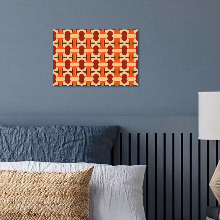Geometrisch - Retro - Oranje poster papier klein 62 -sfeer2