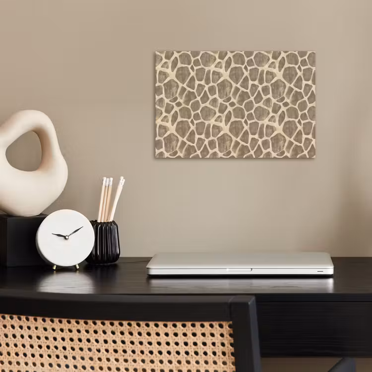 Giraf - Patroon - Beige - Bruin poster papier klein 62 -sfeer1