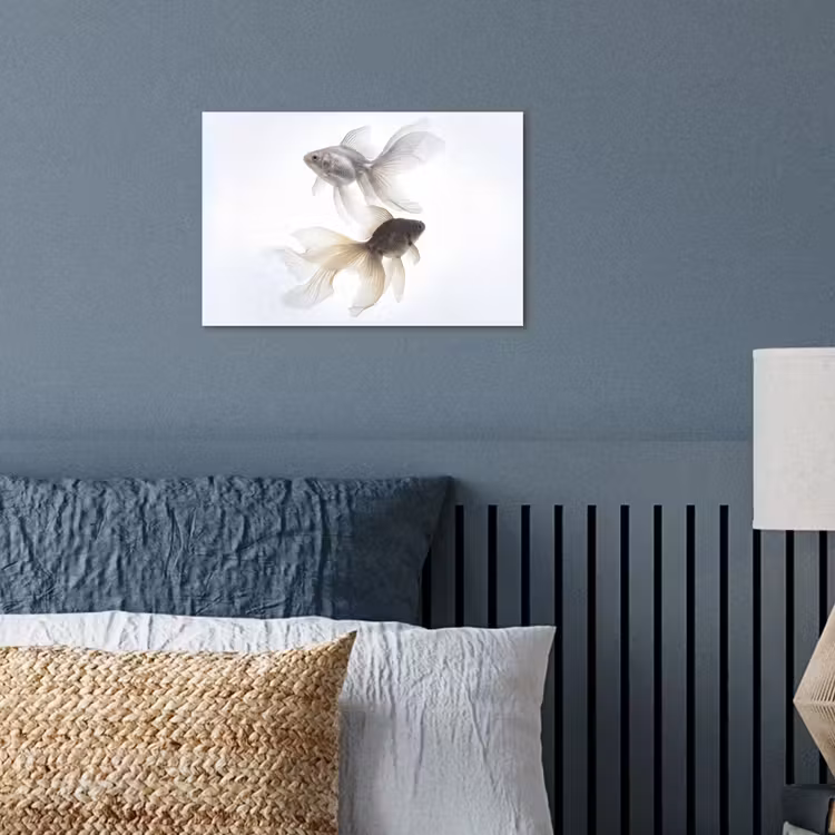 Goudvissen - Modern - Wit poster papier klein -sfeer2
