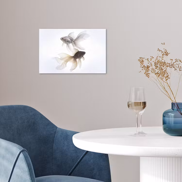 Goudvissen - Modern - Wit poster papier klein -sfeer3