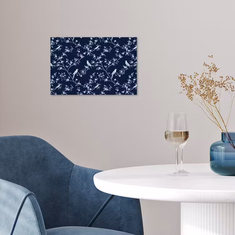 Grafisch - Bloesemtak - Blauw poster papier klein 62 -sfeer3