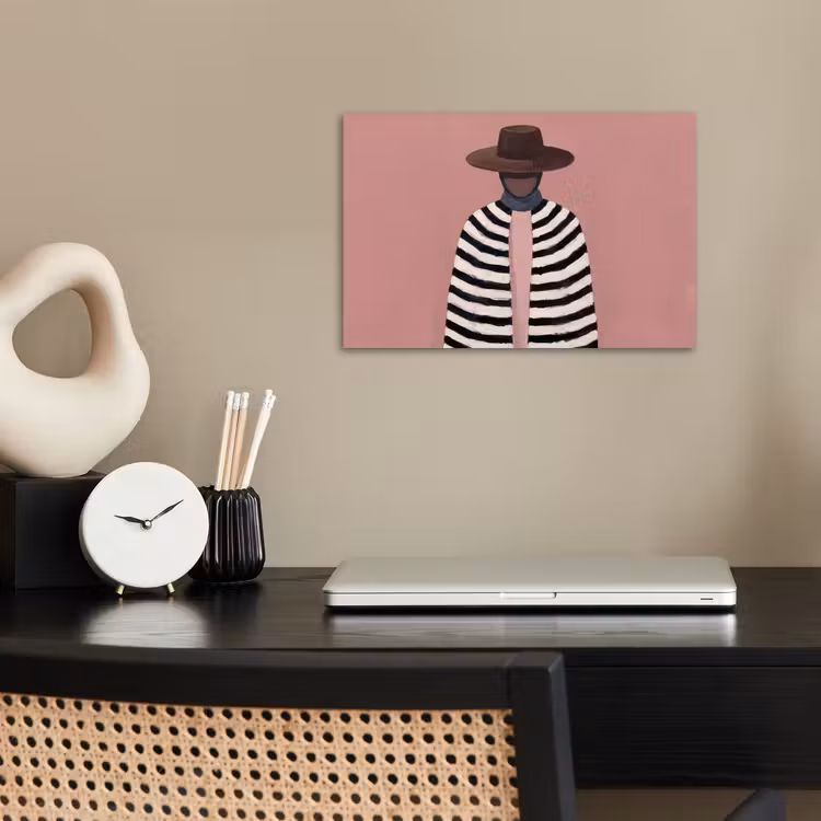Grafisch - Vrouw - Roze poster papier klein -sfeer1