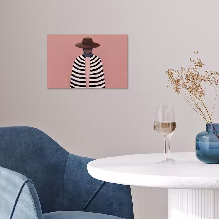 Grafisch - Vrouw - Roze poster papier klein -sfeer3