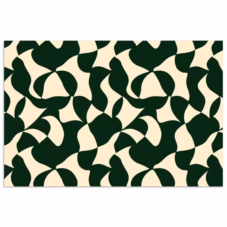 Groen - Organische vlakken - Crème poster papier klein 62 -3d