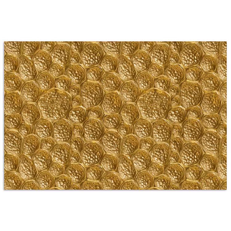 Gehamerd - Mozaïek - Antiek - Goud poster papier klein 62 -3d