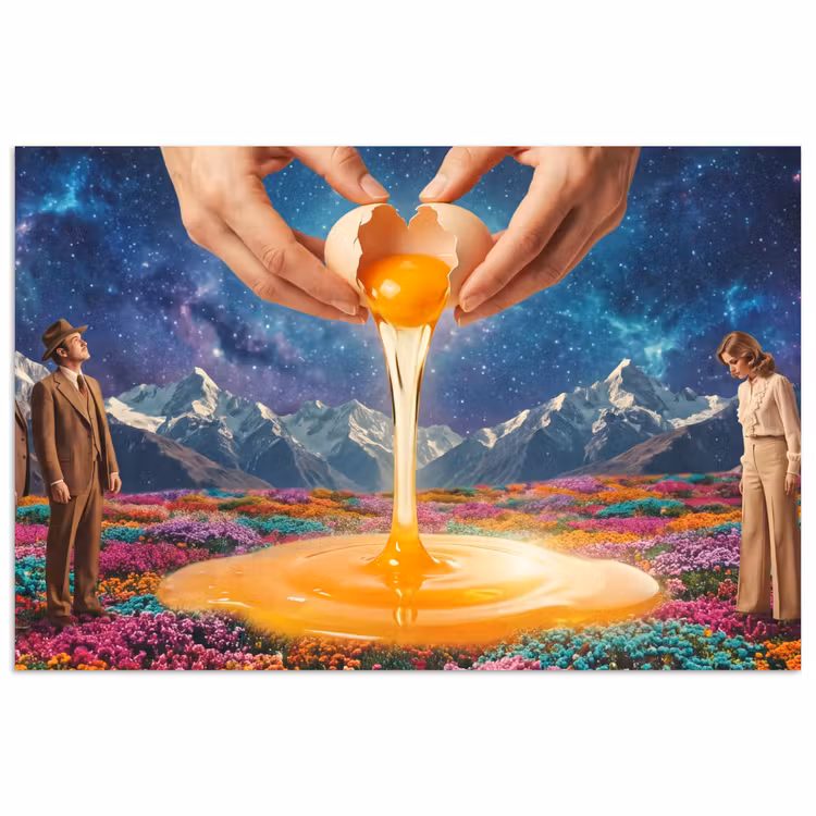 Poster - Hands - Egg - Surrealism - Handen - Ei - Surrealisme poster papier klein