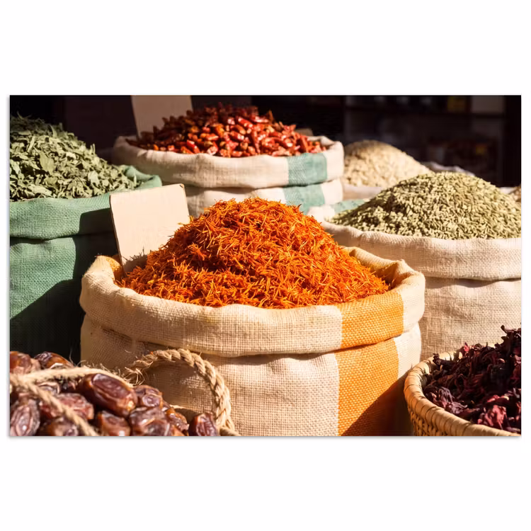 Poster - Herbs - Market - Colorful - Kruiden - Markt - Kleurrijk poster papier klein
