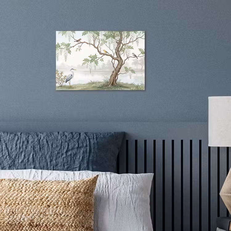 Reiger - Landschap - Groen poster papier klein -sfeer2