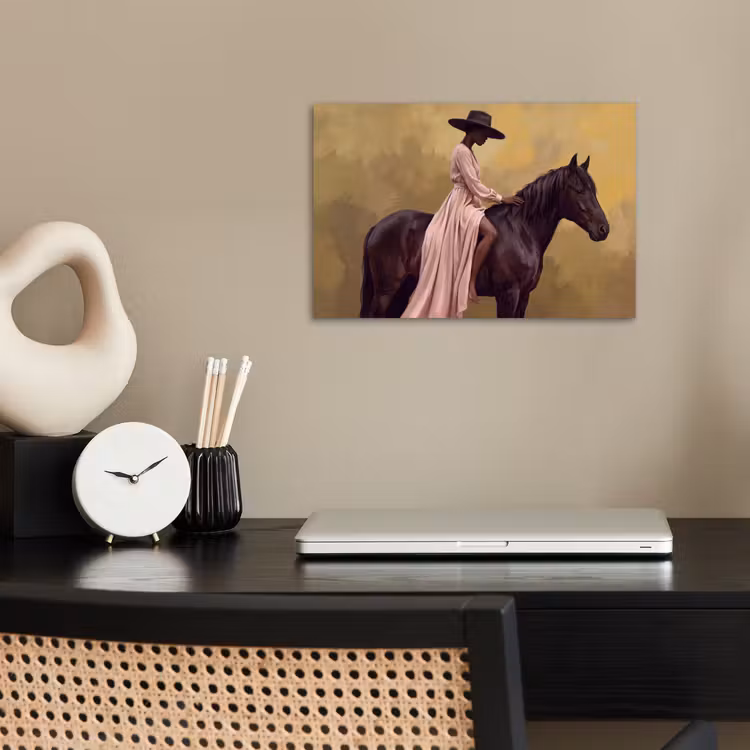 Paard - Klassiek - Oker poster papier klein -sfeer1