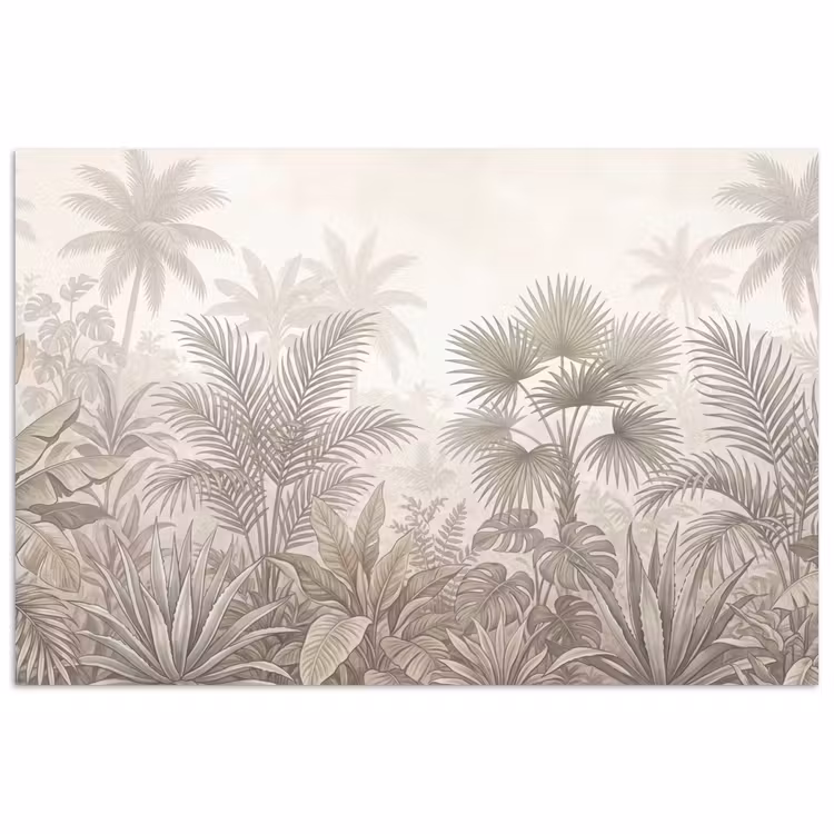 Jungle - Tropisch - Natuur -Vintage - Beige poster papier klein -3d