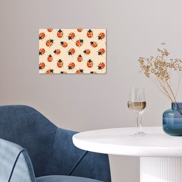 Lieveheersbeestjes - Patroon - Rood poster papier klein 62 -sfeer3