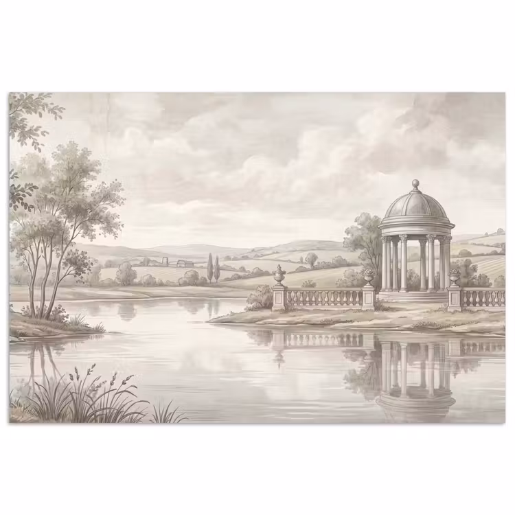 Landschap - Water - Natuur - Sepia poster papier klein -3d