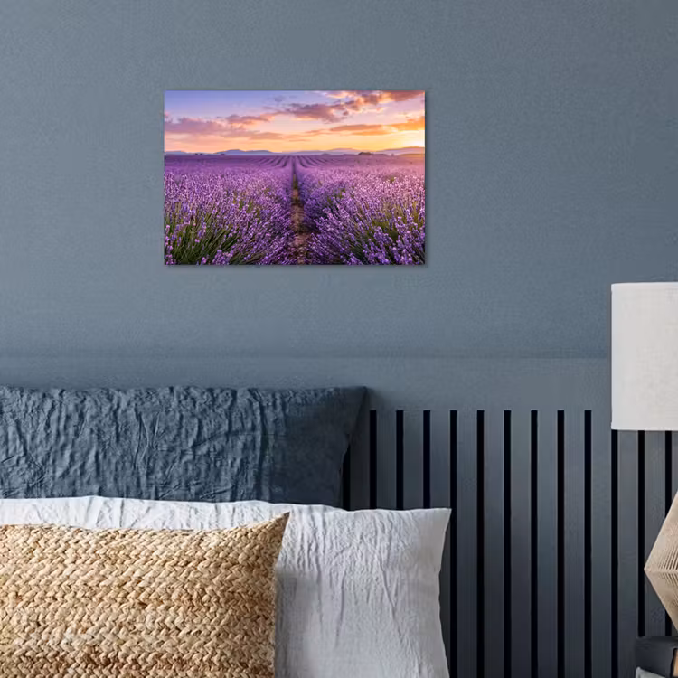 Lavendel - Veld - Natuur - Paars poster papier klein -sfeer2