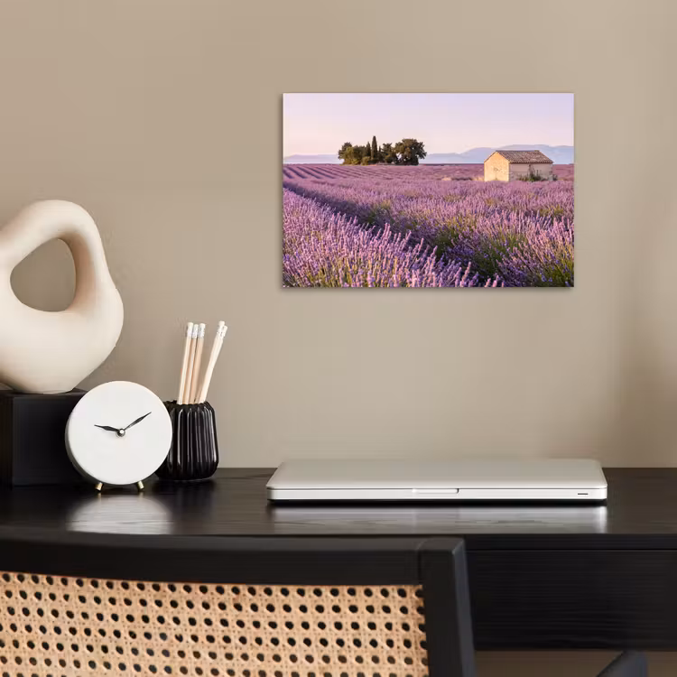 Lavendel - Landschap - Sereen - Paars poster papier klein -sfeer1