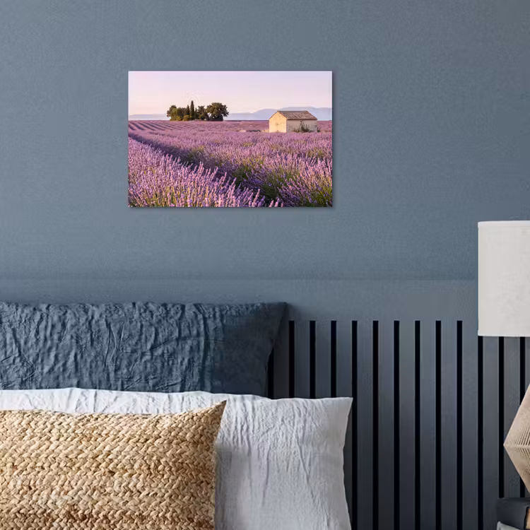 Lavendel - Landschap - Sereen - Paars poster papier klein -sfeer2