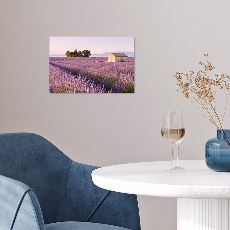 Lavendel - Landschap - Sereen - Paars poster papier klein -sfeer3