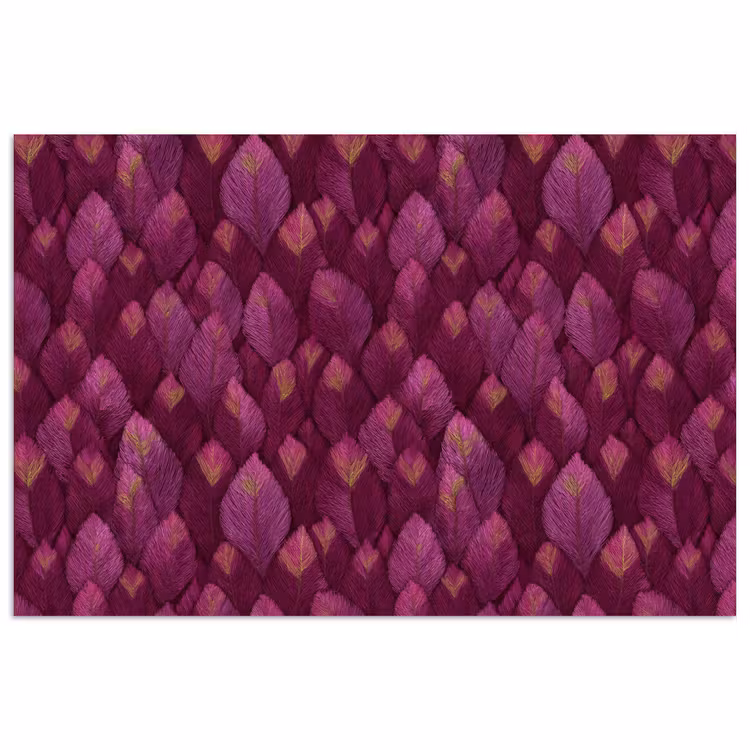 Bladeren - Patroon - Burgundy poster papier klein 62 -3d
