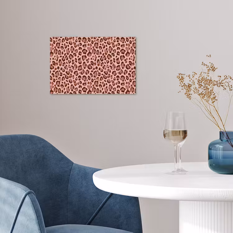 Luipaard - Patroon - Roze poster papier klein 62 -sfeer3