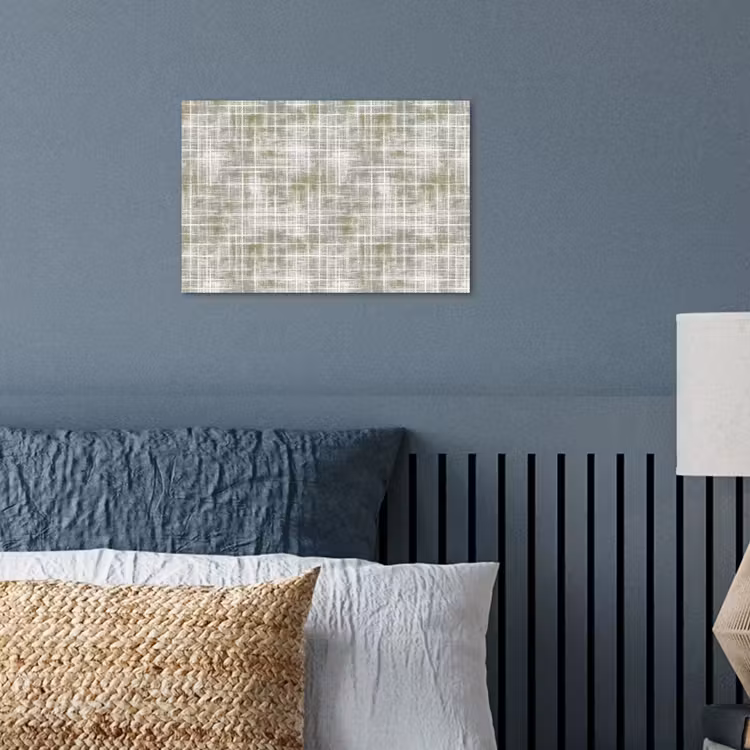 Linnen - Patroon - Groen poster papier klein 62 -sfeer2