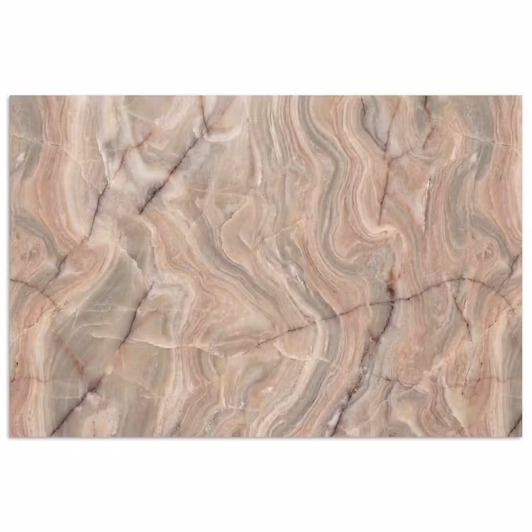 Marmer - Patroon - Abstract - Beige - Groen poster papier klein -3d