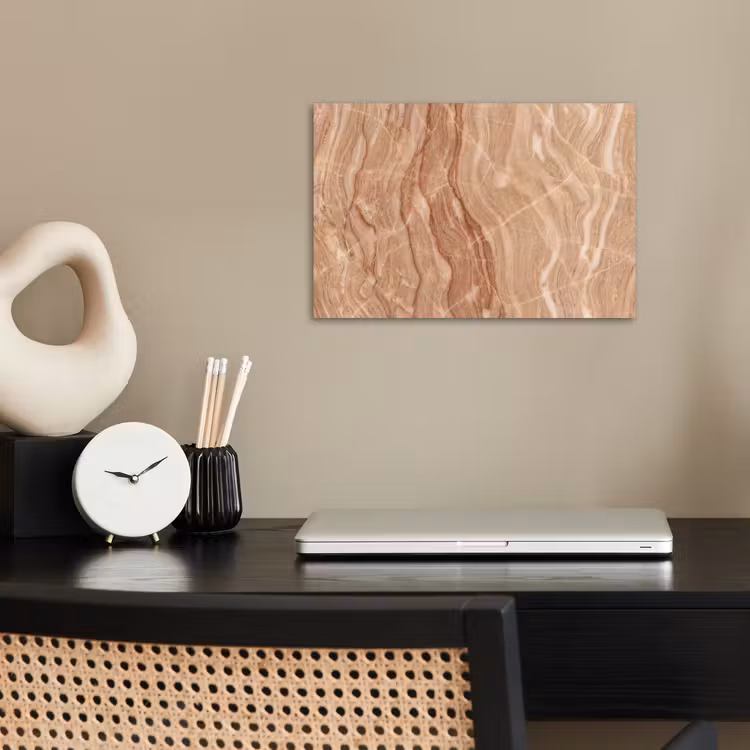 Marmer - Ader - Natuur - Abstract - Beige poster papier klein -sfeer1