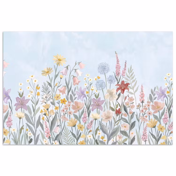 Weidebloemen - Illustratie - Kleurrijk poster papier klein -3d
