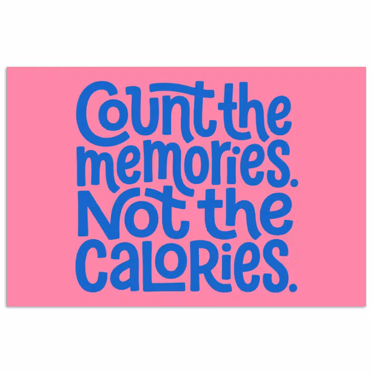 Memories - Roze - Blauw - Quote poster papier klein -3d