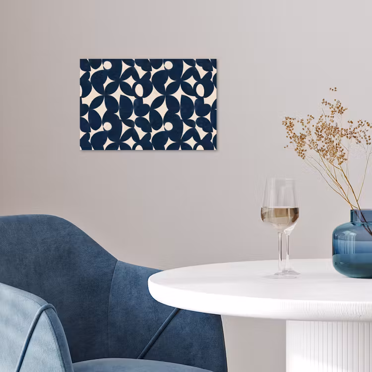Modern - Geometrisch - Blauw poster papier klein 62 -sfeer3