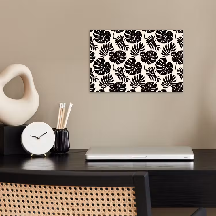 Modern - Monstera - Zwart poster papier klein 62 -sfeer1
