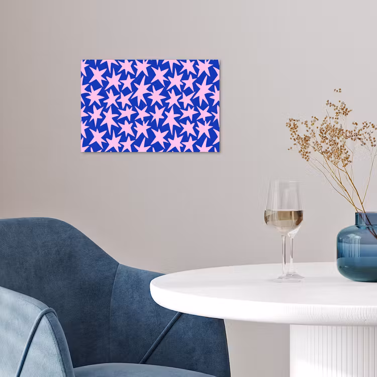 Modern - Sterren - Blauw poster papier klein 62 -sfeer3
