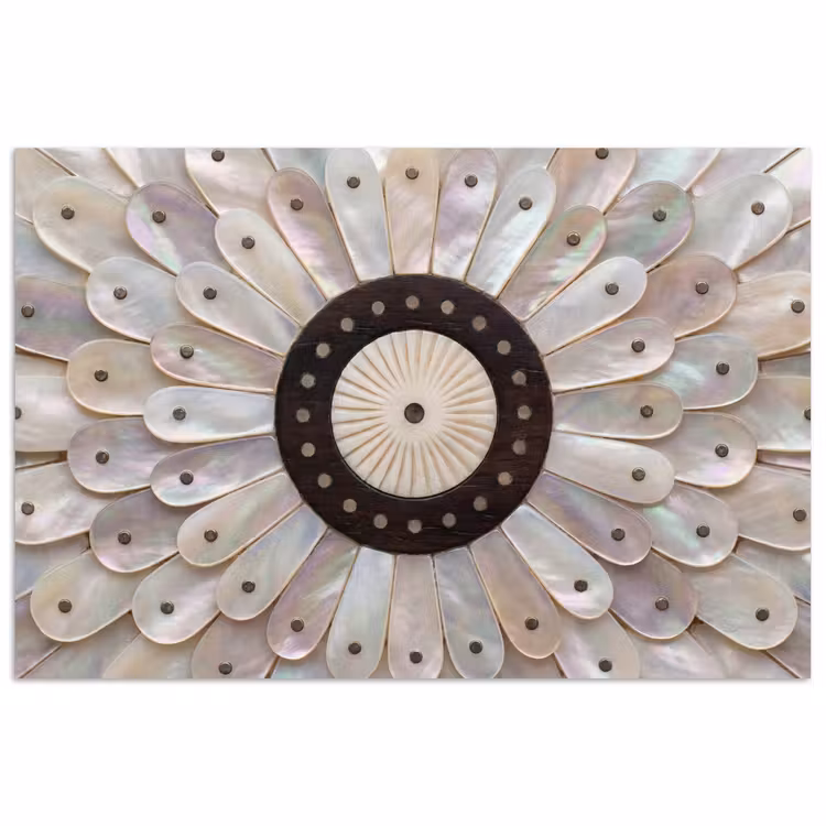 Parelmoer - Patroon - Decoratie - Ambacht - Wit poster papier klein -3d