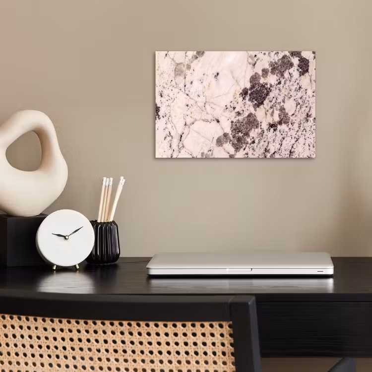 Natuursteen - Patroon - Abstract - Beige - Grijs poster papier klein -sfeer1