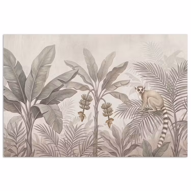Natuur - Jungle - Ringstaartmaki - Bruin poster papier klein -3d