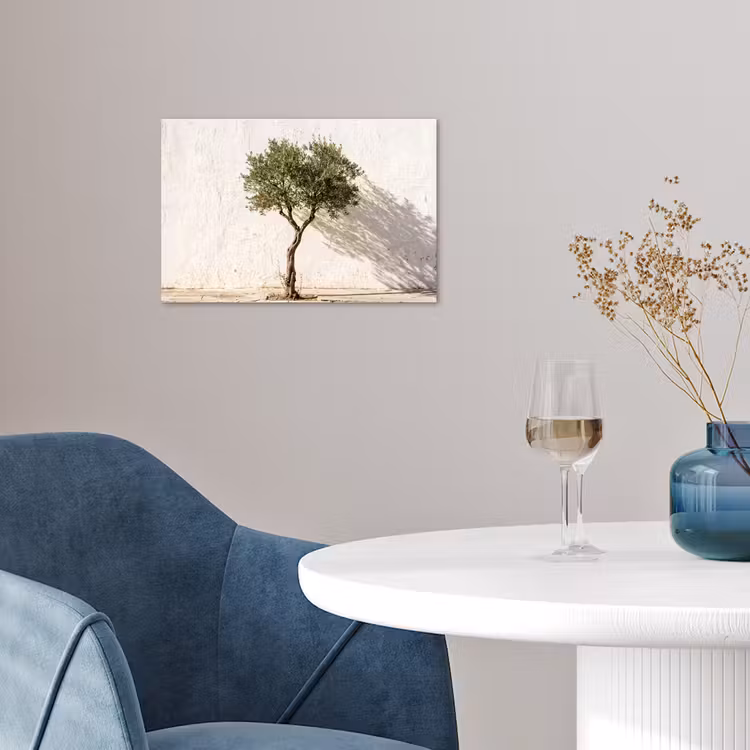 Poster - Olive Tree - Wall - White - Olijfboom - muur - wit poster papier klein