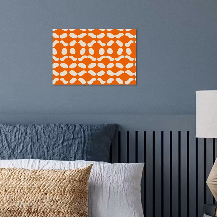 Oranje - Organische vormen - Wit poster papier klein 62 -sfeer2