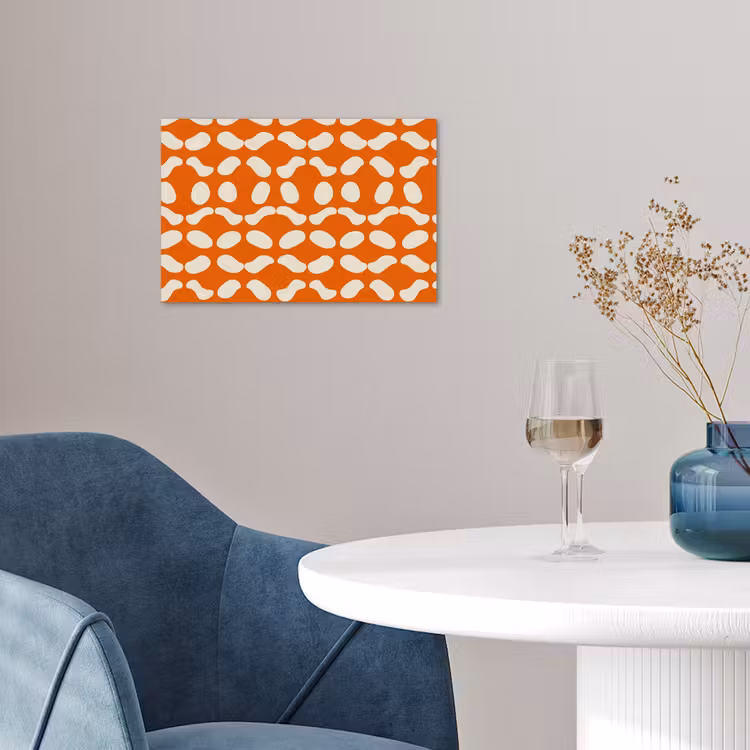 Oranje - Organische vormen - Wit poster papier klein 62 -sfeer3