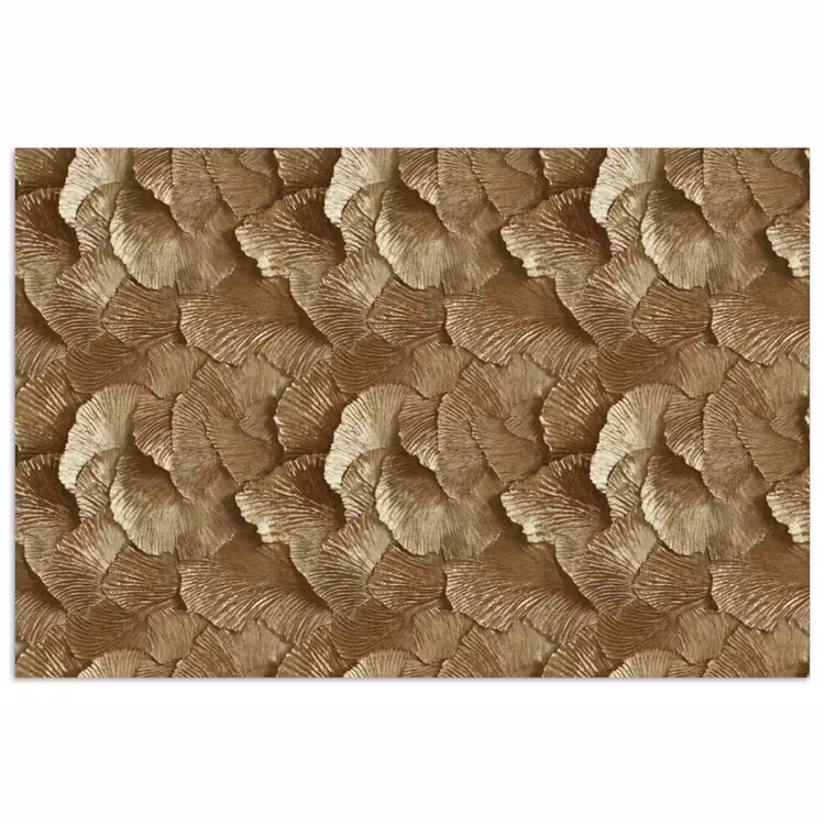 Organisch - Patroon - Bladeren - Goud poster papier klein 62 -3d