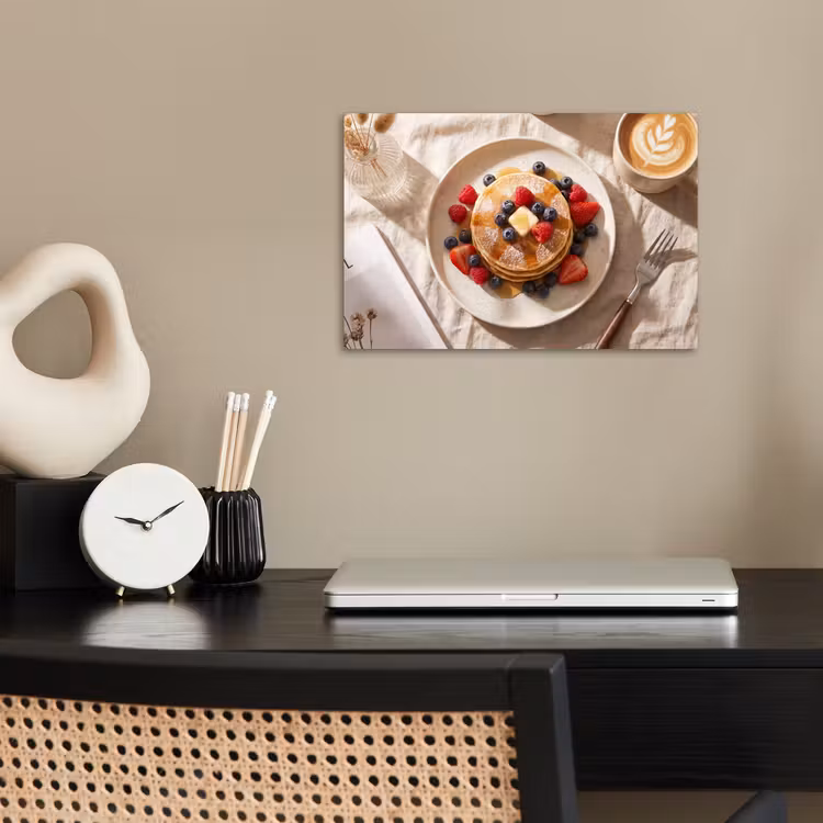 Pannenkoeken - Bessen - Ontbijt - Modern - Beige poster papier klein -sfeer1