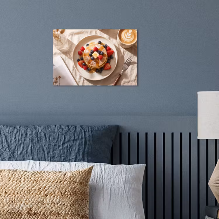 Pannenkoeken - Bessen - Ontbijt - Modern - Beige poster papier klein -sfeer2