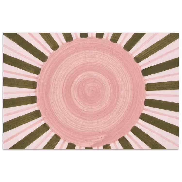 Patroon - Cirkel - Stralen - Abstract - Roze poster papier klein -3d